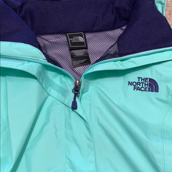 Mint green NWT north face rain coat